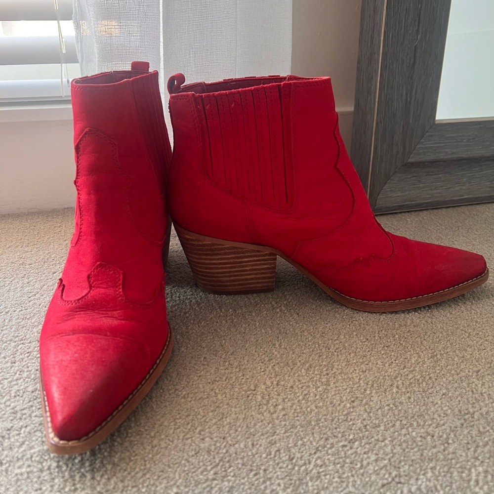 Sam Edelman Red Western Ankle Boot